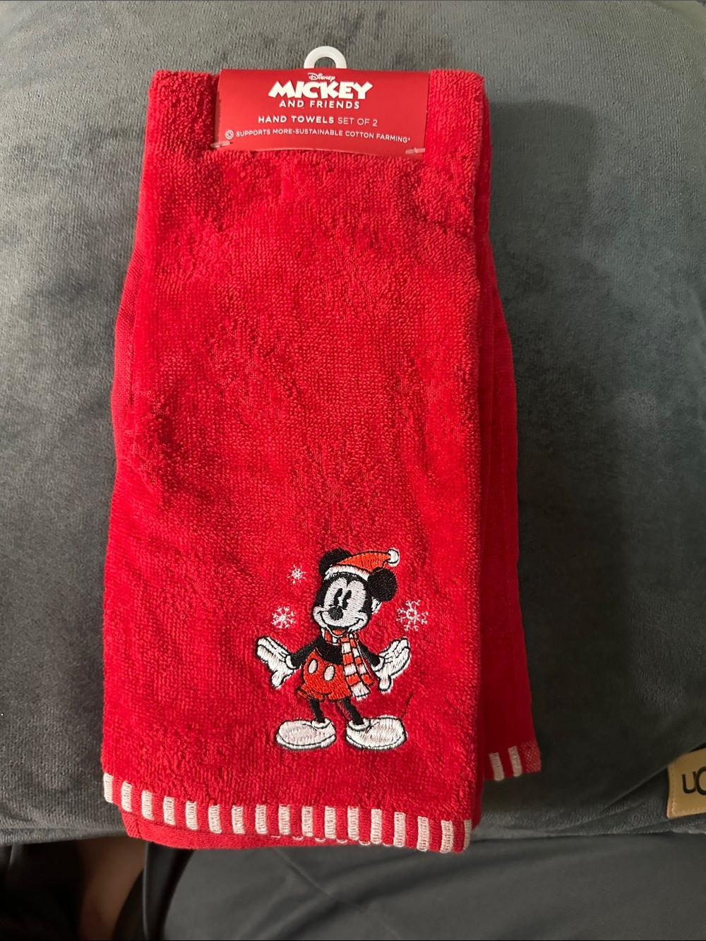 Disney Red Mickey Holiday Hand Towels - Set of 2